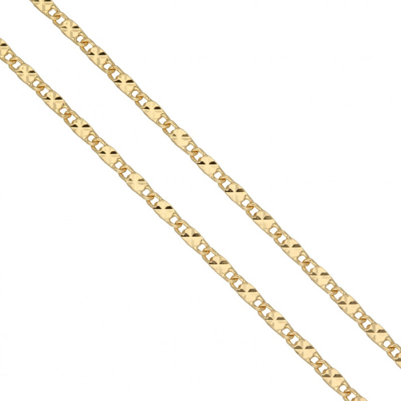 Łańcuszek złoty splot kostka ozdobna stal szlachetna 2,5mm