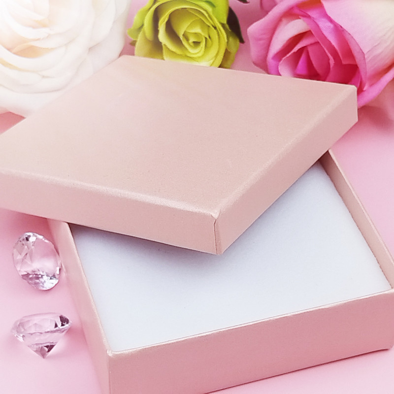 Pudełko ozdobne na biżuterię jubilerskie Różowe komplet