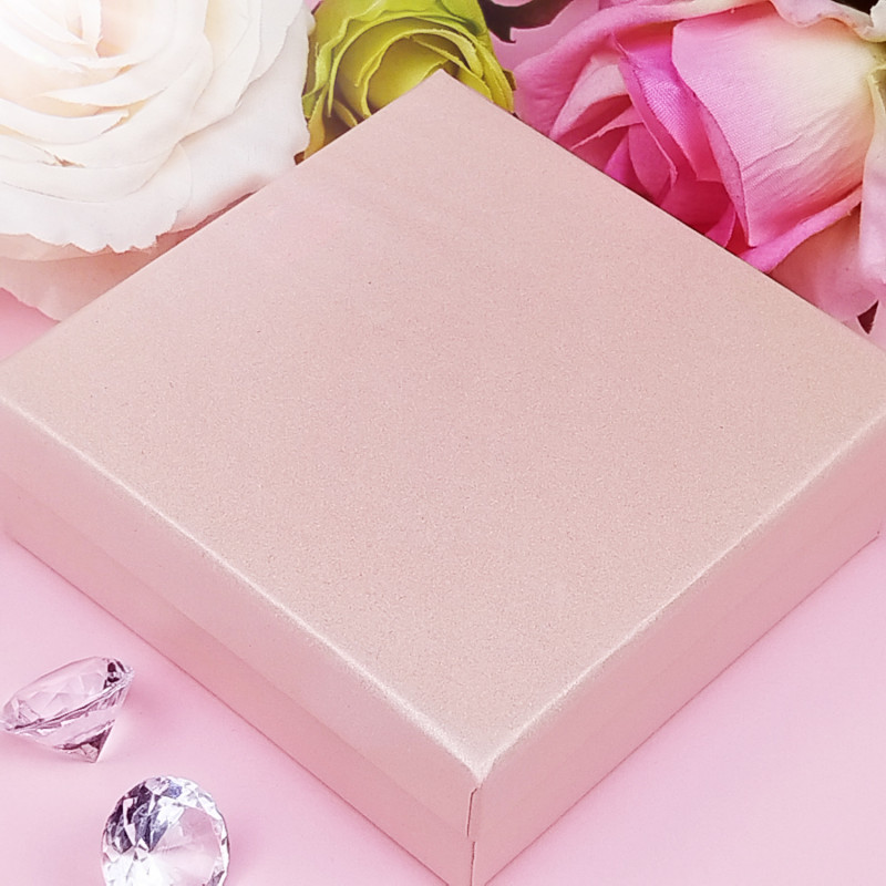 Pudełko ozdobne na biżuterię jubilerskie Różowe komplet 1