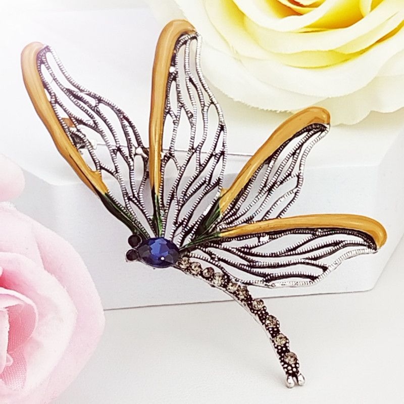 Broszka srebrna motyl cyrkonie stal chirurgiczna